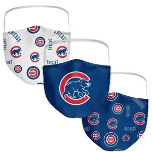 CHICAGO CUBS Fanatics Branded Adult All Over Logo Face Covering 3-Pack NEW